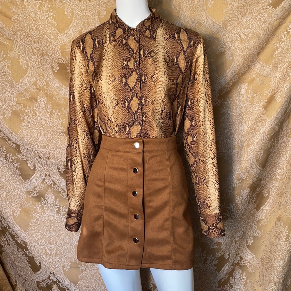 Faux suede skirt